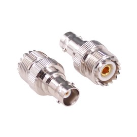 RFaha 2pcs BNC Female to UHF Female SO239 SO-239 RF Coax Coaxial Connector Adapter(F105-2)
