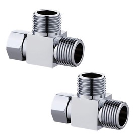 Felimoa T Adapter G1/2 Shower System Diverter Bathroom Fixture Bathroom Faucet Parts Set of 2