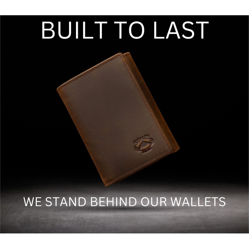 Stealth Mode Leather Trifold RFID Wallet For Men With Flip