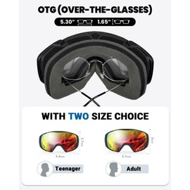 OutdoorMaster Ski Goggles with Cover Snowboard Snow Goggles OTG Anti-Fog for Men Women, Vlt 19%