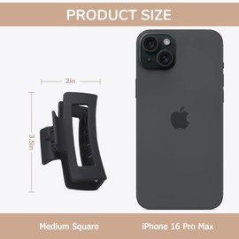 LILIEBE 3.5" Small Hair Claw Clips for Thin Hair (Set of 6) (black)