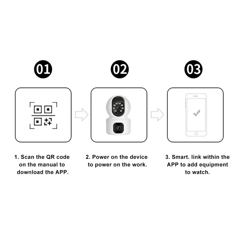Binocular Surveillance Camera Smart WiFi Indoor Wireless HD Security Camera