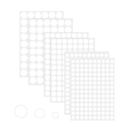 580 PCS Self-Adhesive Screw Covers Caps, Self-Adhesive Screw Covers Caps Dust Proof Sticker, 12mm, 15mm, 21mm 6 Sheets Self-Adhesive Screw Hole Stickers (White)