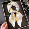 Thin Square Scarf for Women - Sun Protection Neck Wrap 70x70cm / Light Blue Border 15ea