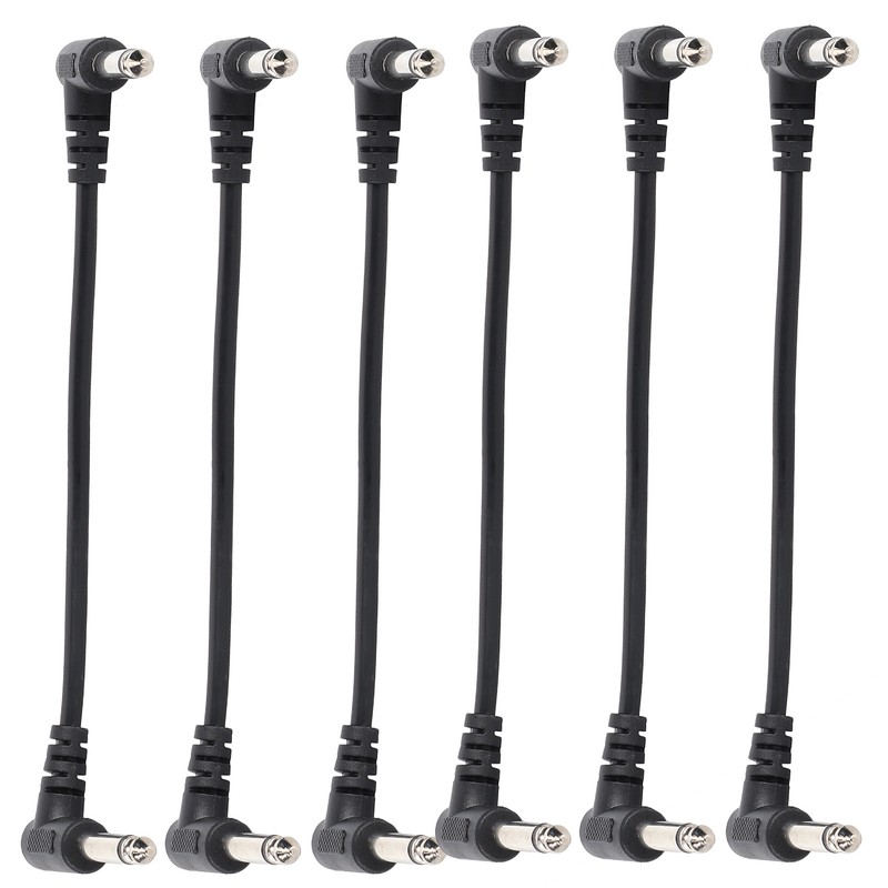 6PCS Guitar Effect Pedal Cables 6.35mm Elbow Right Angle Connector