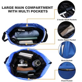 Peicees - Mochila deportiva impermeable con cordón para hombres y mujeres (azul cielo)