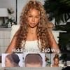 Ebarly Honey Blonde Hidden Strap 360 Full Lace Frontal Wigs