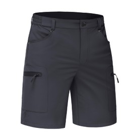 TACVASEN Mens Cargo Casual Shorts Quick Dry Lightweight Hiking Shorts for Men 10 Inch Inseam with Zipper Pockets for Outdoor Golf Summer Dark Grey