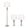 Elegant Designs LC1020-BSN 3 Pack Lamp Set, Brushed Nickel