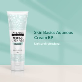 SKIN BASICS Aqueous Cream BP Tub 100g - Gentle Soap Free Cleanser Wash - Clinically Tested, Non-Irritating, Hypoallergenic Deep Moisturiser for Dry & Sensitive Skin