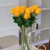 VicsGift 10pcs Artificial Silk Rose Flowers with Long Stem Real