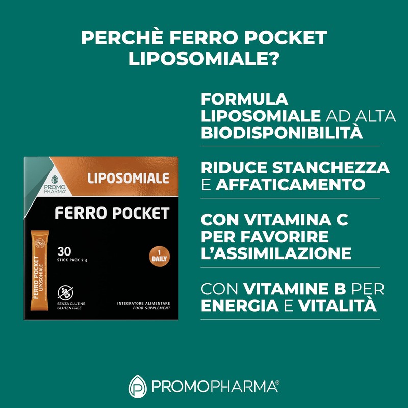 Ferro Pocket - Integratore di Ferro Liposomiale con Vitamina B
