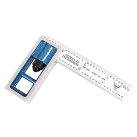 PEC Precision Double Square - 4 Inch Adjustable Machinist Square,Hardened Tempered Steel Blade, Satin Chrome Finish, Graduations 1/32,1/64",1/8",1/16", Made in USA