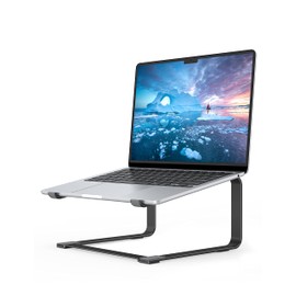 SOUNDANCE Laptop Stand for Desk, Metal Computer Riser, Heavy Stable PC Holder, Ergonomic Laptops Elevator for 12 to 17.3 Inches Notebook Computer, Black