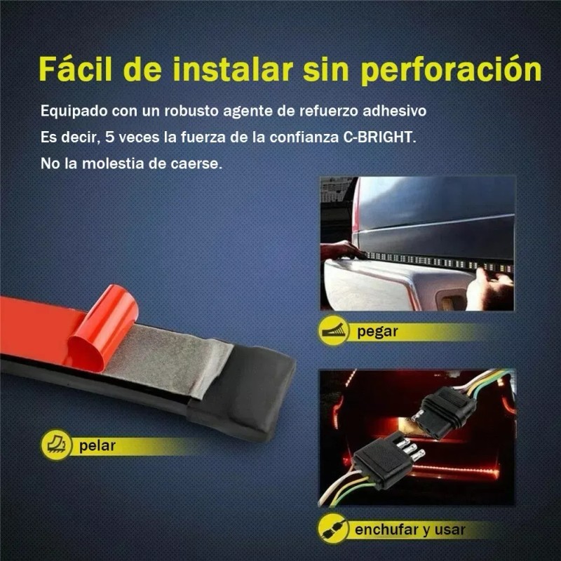 PUNKZZ Tiras Trasera Luces Direccionales Secuencial Drl Auto Camion