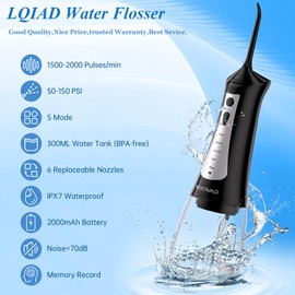 LQIAD Water Flosser Cordless, Portable Oral Irrigator for Teeth