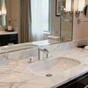 FORIOUS Bathroom Faucets 3 Hole Brushed Nickel, Waterfall 8 Inch