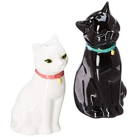 Abbott Collection Cuddling Cat Salt & Pepper-3.75" H, 3.75 inches high