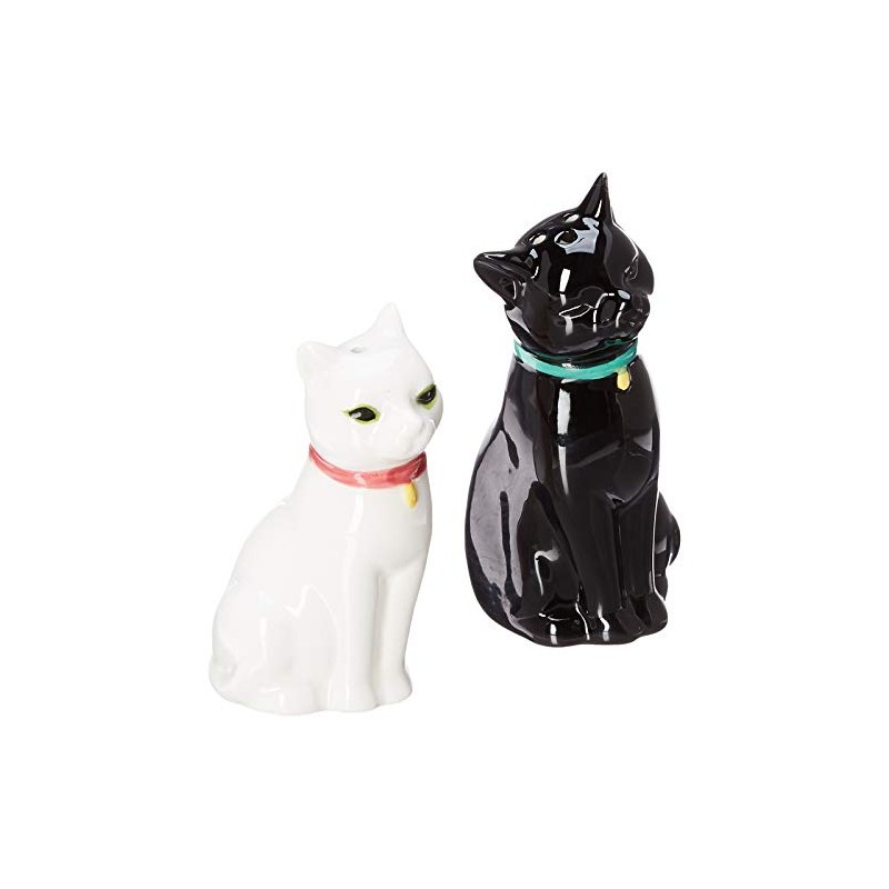 Abbott Collection Cuddling Cat Salt & Pepper-3.75" H, 3.75 inches