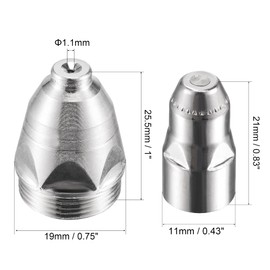 sourcing map P80 Electrode Tip Nozzle, 1.1mm Cutter Torch Consumables Accessory for Air Plasma Cutting Machine 6 Set