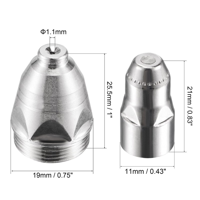 sourcing map P80 Electrode Tip Nozzle, 1.1mm Cutter Torch Consumables