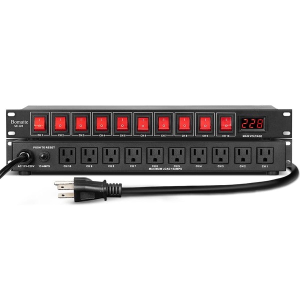 Bomaite SR-128 10 Outlet Power Sequencer Conditioner - 15A 1800W