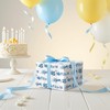 LeZakaa 25th Birthday Wrapping Paper Roll - Blue Happy 25th