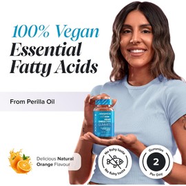 Omega 3 6 9 Gummies - Vegan Omega 3 - Alternative to Omega 3 Fish Oil & Omega 3 Capsules High Strength - 1 Month Supply - Supports Heart, Brain & Eye Health - 60 Gummies - Novomins