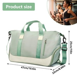 Sport Gym Bag Mens Womens Black Travel Bag with Shoes Compartment, Waterproof Sport Duffel Bag Holdall Bag Hand Luggage Bag, Portable Foldable Weekend Bag Cabin Bag for Outdoor Yoga Training Vacation