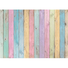 Colorful Wood Photography Backdrops Easter Pastel Rustic Rainbow Wood Spring Background Girls Boys Kids Baby Portrait Baby Shower Birthday Party Decorations Photo Props (7x5FT)