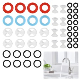 Tap Washers Assorted UK, 48 PCS Tap Washers for Mixer Taps, Mixer Tap Washers, Tap Washer, O Rings for Mixer Taps, with Ceramic Discs 1/2 Turn for Kitchen Sink Leaking Tap Repair