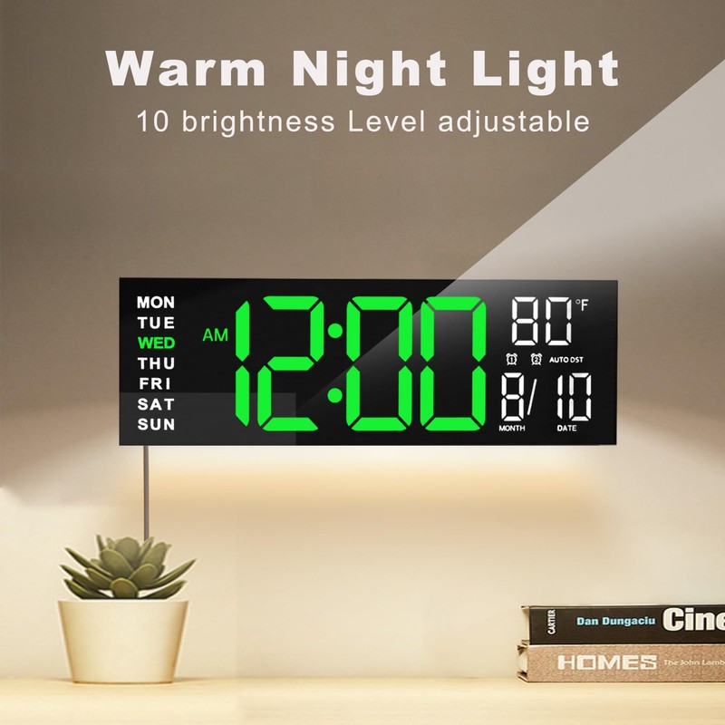JALL 16" Large Digital Wall Mount Clock, Count Down Timer,