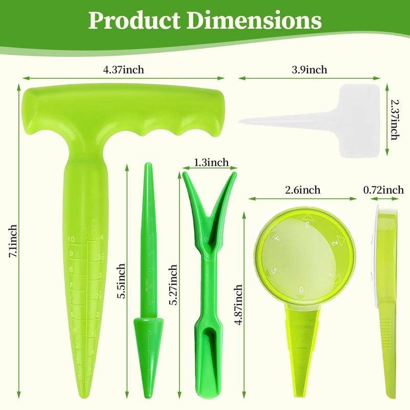 DRAINJH Mini Seed Spreader, 19 Pcs Seed Planter Tool Dispenser