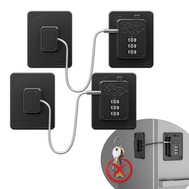 Lexng 2 Pack Refrigerator Locks with 3 Digit Code, Easy Install Fridge Lock Combination, Premium Freezer Lock, Child Proof Cabinet Locks for Refrigerators, Drawers, Closets, Windows (Black)