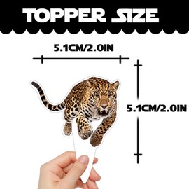 24pcs Leopard Cheetah Dessert Cupcake Topper for Sarafi Jungle Wild Animal Theme Decor Supplies Baby Shower Men Women Anniversary Happy Birthday Party Decoration