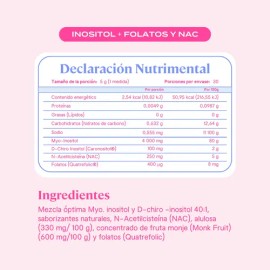 B-FIT Myo Inositol y D Chiro Inositol Fórmula 40:1 con Folatos y NAC 150g - Sabor Frutos Rojos - Suministro para 1 Mes 30 Servicios - Alta Biodisponibilidad