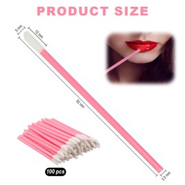 VIVIIHOO 100 Stück Einweg Lippenpinsel, Lippenstift Make-up Pinsel, Augenbrauenpinsel Stift Beauty Tool Kit (pink)