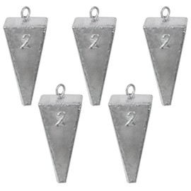 Pyramid Sinkers Fishing Weights Kit Bullet Fishing Weights Sinkers for Ocean Saltwater Surf Fishing Gear Tackle 1oz 2oz 3oz 4oz 5oz 6oz 8oz (2oz - 5pcs)
