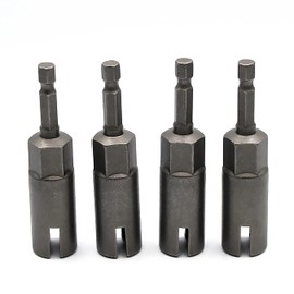 4PCS Deep Power Wing Nut Driver Slot Wing Nut Drill Bit Socket Wrenches Tool 1/4" Hex Shank for Panel Nuts Screws Eye Q Hanger C Hook Bolt