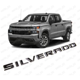 General Motors 1Piece 19-25 Silverado Door Fender Letter  Emblem Badge Z71 LT LTZ Gloss Black