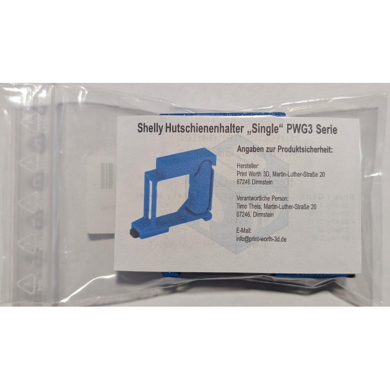 DIN Rail Holder "Single" for 18 Shellys: 1 Gen3, 1PM