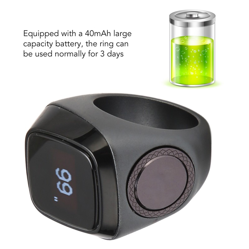 Smart BT Ring Counter 0.49in Screen Portable 5 Prayer Time