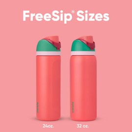 Owala FreeSip Insulated Stainless Steel Water Bottle with Straw for Sports, Travel, and School BPA-Free Sports Water Bottle, 32 oz, Strawberry Fields