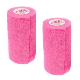 Vet Wrap Tape (Neon Pink) (2 Pack) (2 Inch x 15 feet) Self Adhesive Adherent Adhering Cohesive Flex Self Stick Bandage Grip Roll Dog Cat Pet Horse