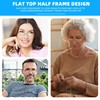 TOVEEN Half Lens Reading Glasses Blue Light Blocking, Half Moon