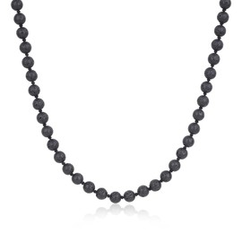 GAVU 8mm Crystal Necklace for Men, Men's Crystal Beaded Necklace, Lava Necklace for Men