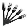 Concession Essentials 7.25" Heavy Weight Plastic Black unwrapped Forks- Pack