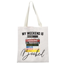 Book Themed Gift Book Club Gift Bookish Merchandise My Weekend Is Booked Literary Tote Bag For Book Lover (Booked Daisy Tote CA)