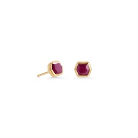Kendra Scott Davie Stud Earrings in 18K Gold Vermeil, Fine Jewelry for Women, Ruby