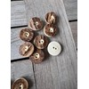 10 Stück braun Kunststoff Knöpfe Hirschhorn Optik Imitat 2 Loch
